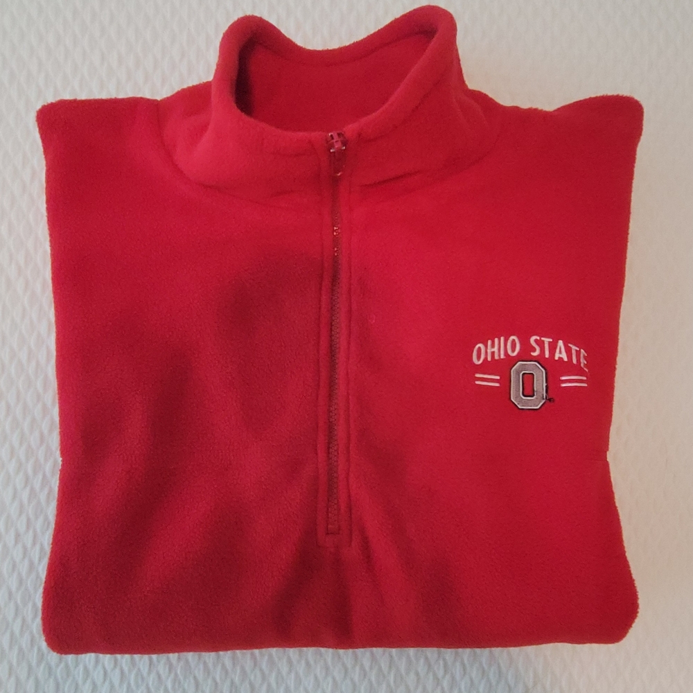 Ohio State Red Fleece Half-Zip Pullover